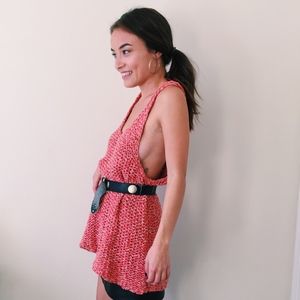 Free People Orange Knit Tank